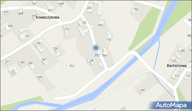 Bystra Podhalańska, Bystra Podhalańska, 202, mapa Bystra Podhalańska