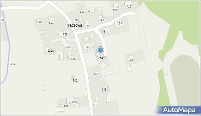 Bystra Podhalańska, Bystra Podhalańska, 254, mapa Bystra Podhalańska