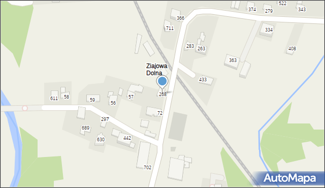 Bystra Podhalańska, Bystra Podhalańska, 268, mapa Bystra Podhalańska