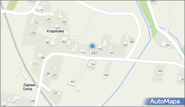 Bystra Podhalańska, Bystra Podhalańska, 279, mapa Bystra Podhalańska