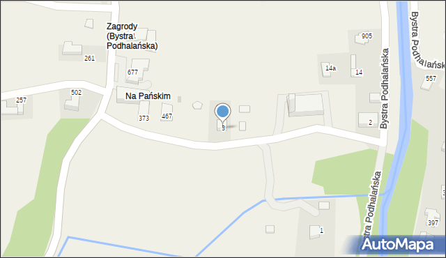 Bystra Podhalańska, Bystra Podhalańska, 3, mapa Bystra Podhalańska