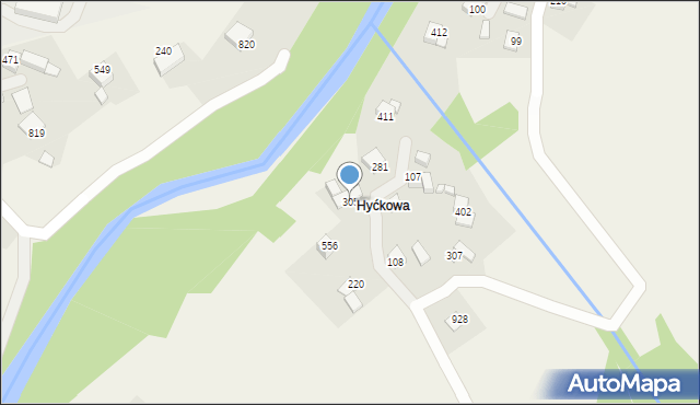 Bystra Podhalańska, Bystra Podhalańska, 305, mapa Bystra Podhalańska