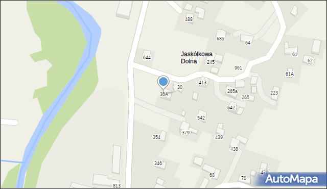 Bystra Podhalańska, Bystra Podhalańska, 30A, mapa Bystra Podhalańska