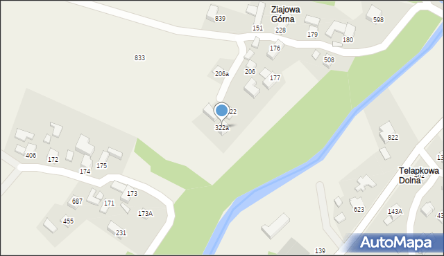 Bystra Podhalańska, Bystra Podhalańska, 322a, mapa Bystra Podhalańska