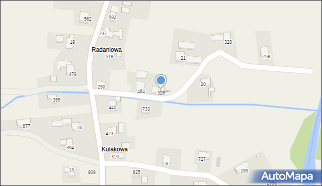 Bystra Podhalańska, Bystra Podhalańska, 326, mapa Bystra Podhalańska