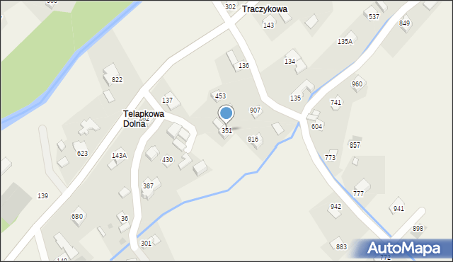 Bystra Podhalańska, Bystra Podhalańska, 351, mapa Bystra Podhalańska