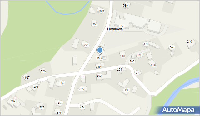Bystra Podhalańska, Bystra Podhalańska, 353a, mapa Bystra Podhalańska