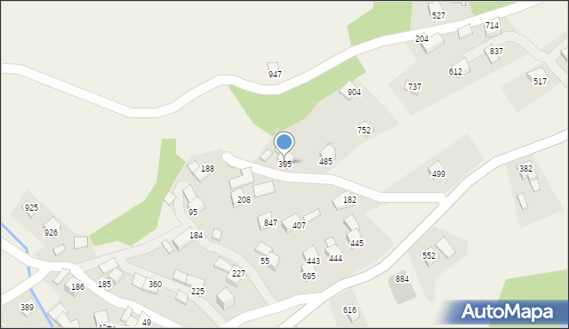 Bystra Podhalańska, Bystra Podhalańska, 395, mapa Bystra Podhalańska