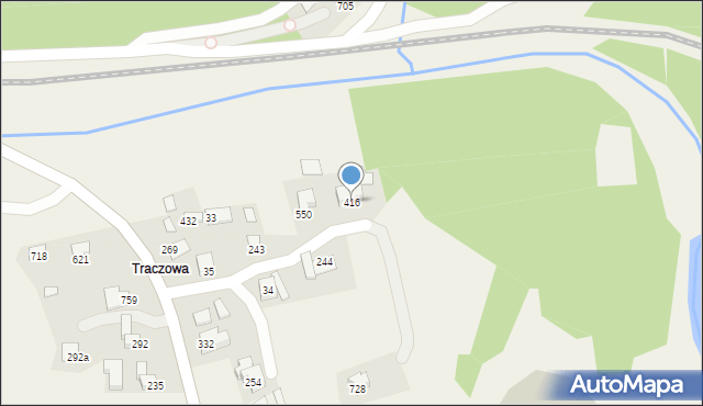 Bystra Podhalańska, Bystra Podhalańska, 416, mapa Bystra Podhalańska