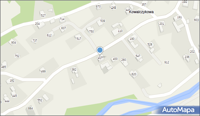 Bystra Podhalańska, Bystra Podhalańska, 417, mapa Bystra Podhalańska