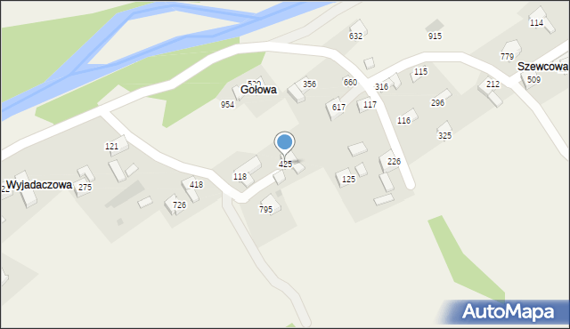 Bystra Podhalańska, Bystra Podhalańska, 425, mapa Bystra Podhalańska