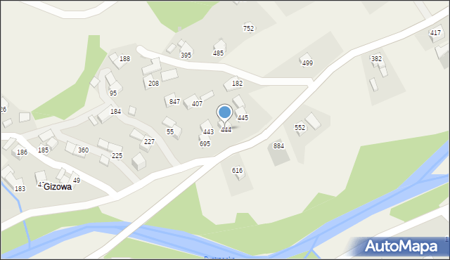 Bystra Podhalańska, Bystra Podhalańska, 444, mapa Bystra Podhalańska