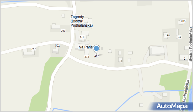 Bystra Podhalańska, Bystra Podhalańska, 467, mapa Bystra Podhalańska