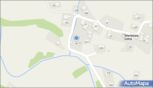 Bystra Podhalańska, Bystra Podhalańska, 47, mapa Bystra Podhalańska