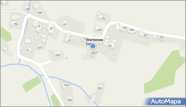 Bystra Podhalańska, Bystra Podhalańska, 521, mapa Bystra Podhalańska