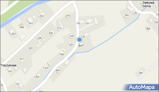 Bystra Podhalańska, Bystra Podhalańska, 583, mapa Bystra Podhalańska