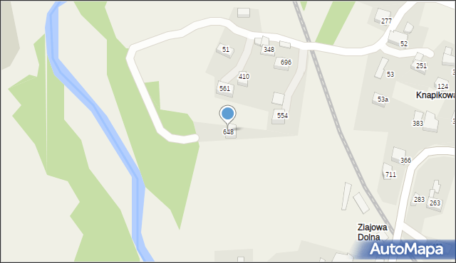 Bystra Podhalańska, Bystra Podhalańska, 648, mapa Bystra Podhalańska
