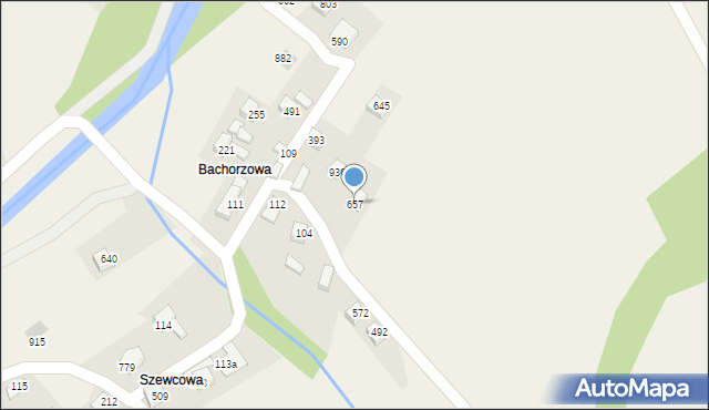 Bystra Podhalańska, Bystra Podhalańska, 657, mapa Bystra Podhalańska