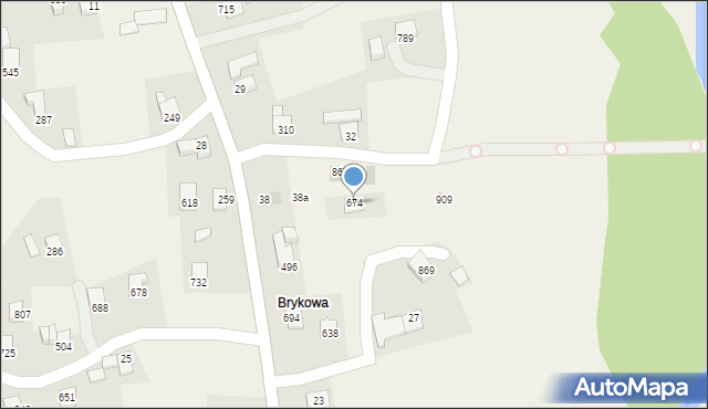 Bystra Podhalańska, Bystra Podhalańska, 674, mapa Bystra Podhalańska