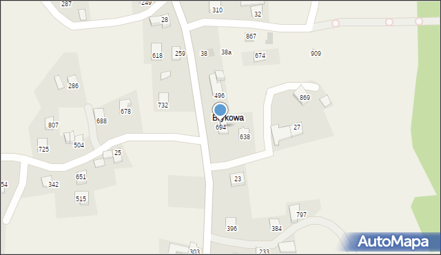 Bystra Podhalańska, Bystra Podhalańska, 694, mapa Bystra Podhalańska
