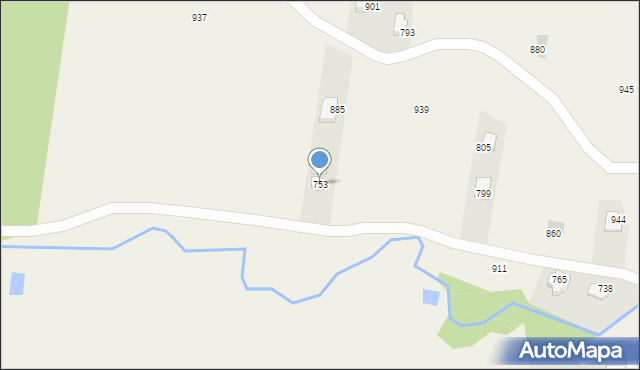 Bystra Podhalańska, Bystra Podhalańska, 753, mapa Bystra Podhalańska