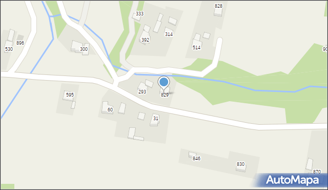 Bystra Podhalańska, Bystra Podhalańska, 829, mapa Bystra Podhalańska