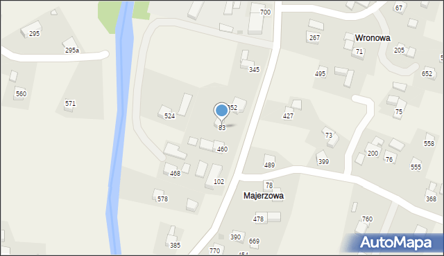 Bystra Podhalańska, Bystra Podhalańska, 83, mapa Bystra Podhalańska