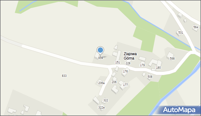 Bystra Podhalańska, Bystra Podhalańska, 839, mapa Bystra Podhalańska