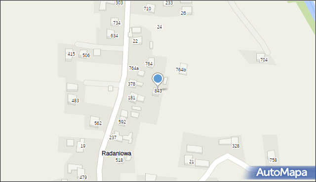 Bystra Podhalańska, Bystra Podhalańska, 843, mapa Bystra Podhalańska