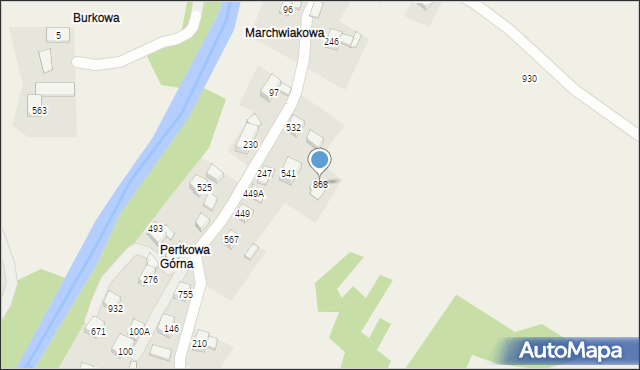 Bystra Podhalańska, Bystra Podhalańska, 868, mapa Bystra Podhalańska