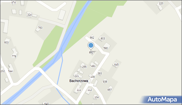 Bystra Podhalańska, Bystra Podhalańska, 882, mapa Bystra Podhalańska