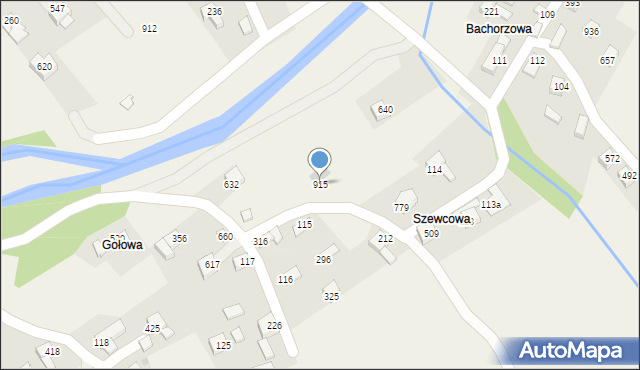 Bystra Podhalańska, Bystra Podhalańska, 915, mapa Bystra Podhalańska