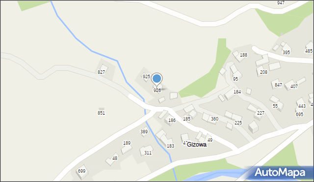 Bystra Podhalańska, Bystra Podhalańska, 926, mapa Bystra Podhalańska