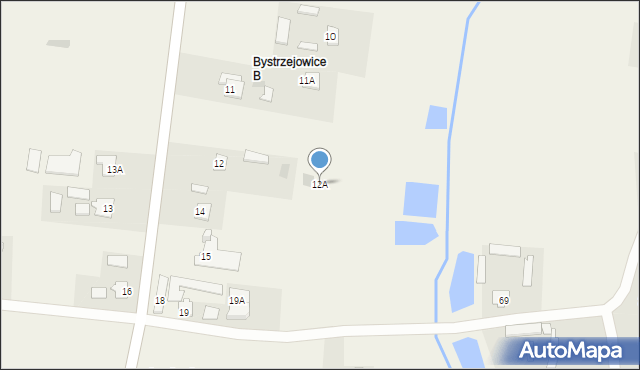 Bystrzejowice Drugie, Bystrzejowice Drugie, 12A, mapa Bystrzejowice Drugie