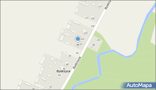 Bystrzyca, Bystrzyca, 96, mapa Bystrzyca