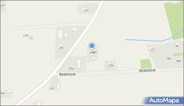 Bystrzyca, Bystrzyca, 100B, mapa Bystrzyca