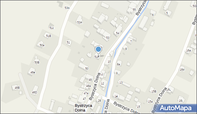 Bystrzyca Dolna, Bystrzyca Dolna, 51a, mapa Bystrzyca Dolna