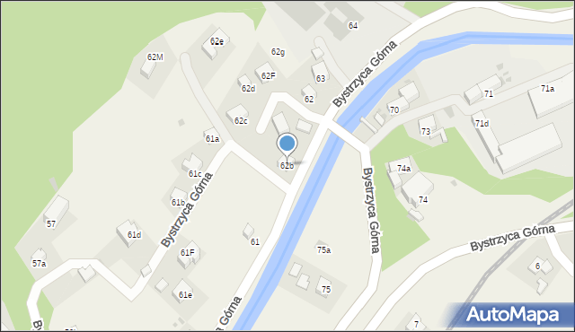 Bystrzyca Górna, Bystrzyca Górna, 62b, mapa Bystrzyca Górna