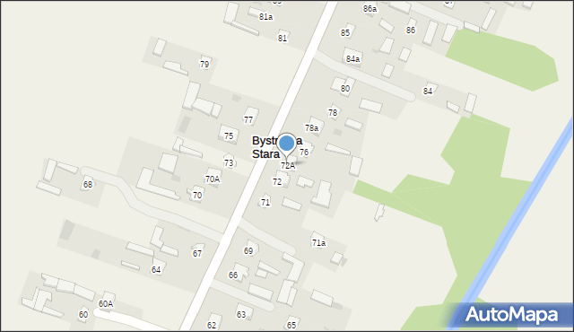 Bystrzyca Stara, Bystrzyca Stara, 72A, mapa Bystrzyca Stara