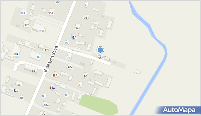 Bystrzyca Stara, Bystrzyca Stara, 91A, mapa Bystrzyca Stara