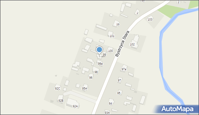 Bystrzyca Stara, Bystrzyca Stara, 99a, mapa Bystrzyca Stara