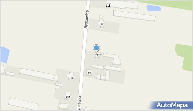 Byszewice, Byszewice, 13, mapa Byszewice