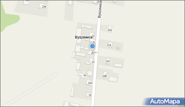 Byszewice, Byszewice, 32, mapa Byszewice