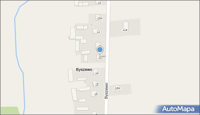 Byszewo, Byszewo, 13, mapa Byszewo