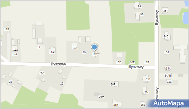 Byszewy, Byszewy, 10B, mapa Byszewy