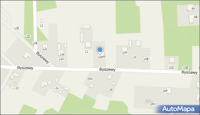 Byszewy, Byszewy, 11A, mapa Byszewy