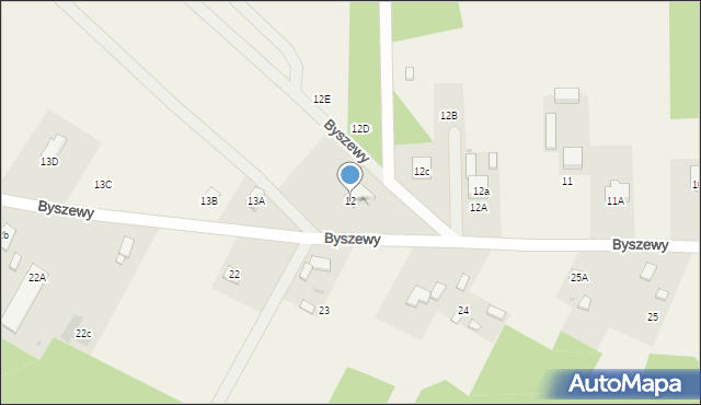 Byszewy, Byszewy, 12, mapa Byszewy