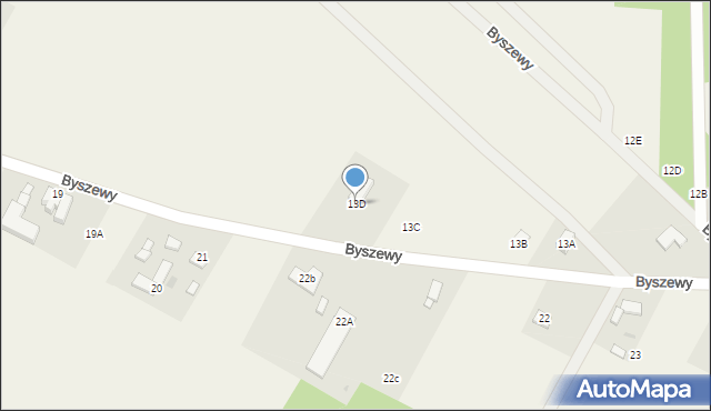 Byszewy, Byszewy, 13D, mapa Byszewy