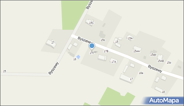 Byszewy, Byszewy, 17c, mapa Byszewy