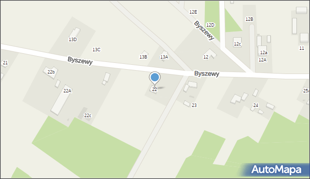 Byszewy, Byszewy, 22, mapa Byszewy